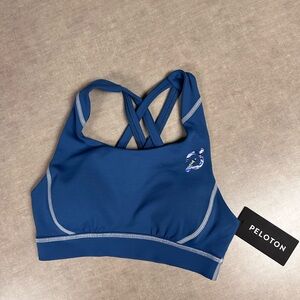 Peloton Move Mission Strappy Criss-Cross Back Sports Bra‎ Blue Sz XS NWT